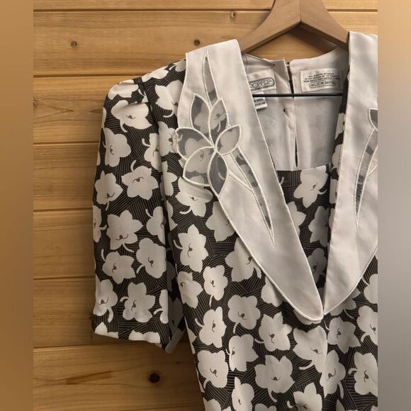 Vintage Liz Robert’s Sz Medium Floral Print Secretary School Teacher Midi Dress - Picture 2 of 13